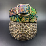 Stamped Leather Belt - Mushrooms