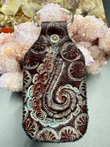 Stamped Leather Keychain - Tentacles