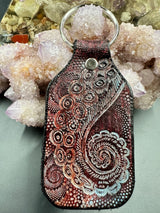 Stamped Leather Keychain - Tentacles