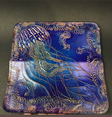 Carved Leather Clutch Wallet