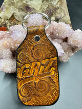 Stamped Leather Keychain - Griz