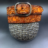 Stamped Leather Belt - Panic
