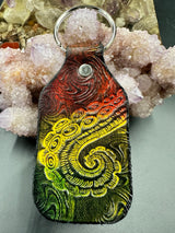 Stamped Leather Keychain - Tentacles