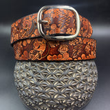 Stamped Leather Belt - Wolf
