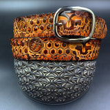 Stamped Leather Belt - Grateful Geometry