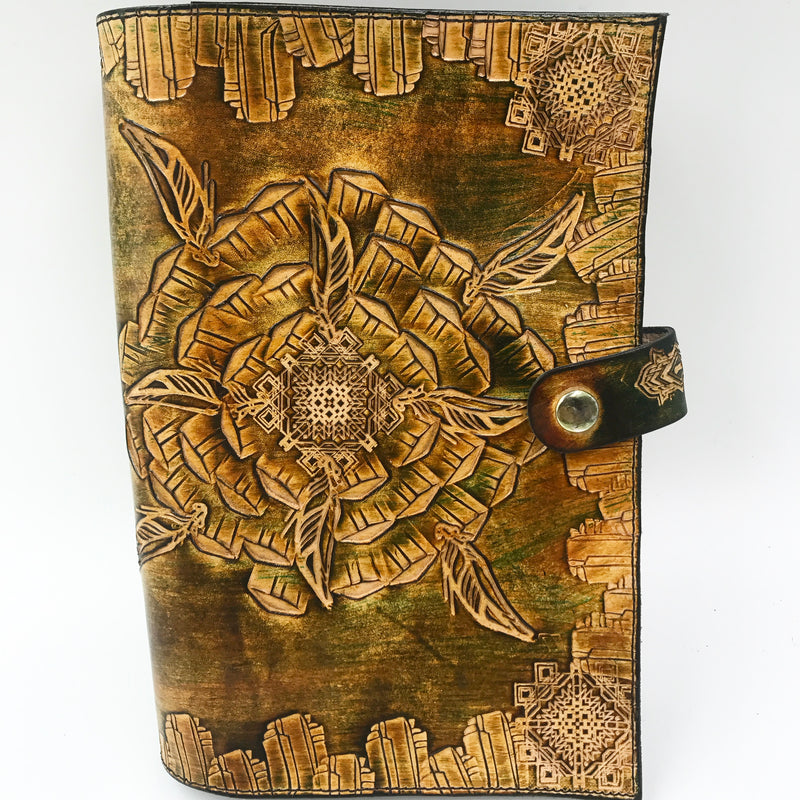 Stamped Leather Journal - Crystals