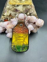Stamped Leather Keychain - Flowers