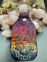 Stamped Leather Keychain - Grateful Large Stealie