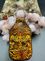 Stamped Leather Keychain - Goose