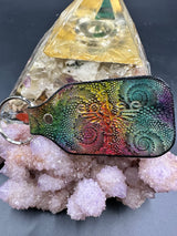 Stamped Leather Keychain - Goose