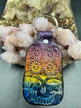 Stamped Leather Keychain - Grateful Large Stealie