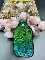 Stamped Leather Keychain - Grateful Large Stealie