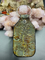Stamped Leather Keychain - Flowers