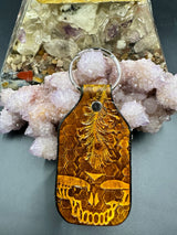 Stamped Leather Keychain - Grateful Large Stealie