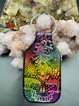 Stamped Leather Keychain - Grateful Large Stealie