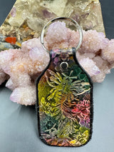 Stamped Leather Keychain - Bees