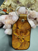 Stamped Leather Keychain - Elephant