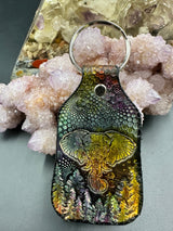 Stamped Leather Keychain - Elephant