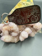 Stamped Leather Keychain - Flowers