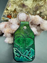 Stamped Leather Keychain - Elephant