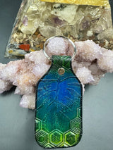 Stamped Leather Keychain - Monstera Leaf Large