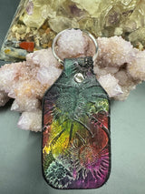 Stamped Leather Keychain - Flowers