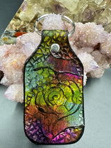 Stamped Leather Keychain - Flowers