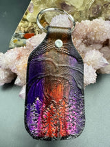 Stamped Leather Keychain - Large Rose