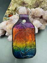 Stamped Leather Keychain - Flowers