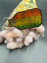 Stamped Leather Keychain - Large Rose