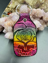 Stamped Leather Keychain - Grateful Large Stealie