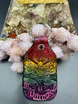 Stamped Leather Keychain - Grateful Large Stealie