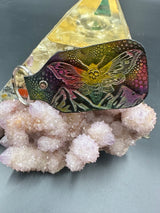 Stamped Leather Keychain - Death Moth