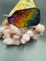 Stamped Leather Keychain - Death Moth