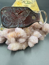 Stamped Leather Keychain - Death Moth