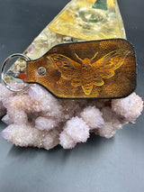Stamped Leather Keychain - Death Moth