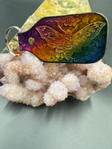 Stamped Leather Keychain - Death Moth