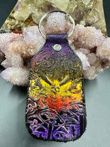 Stamped Leather Keychain - Death Moth