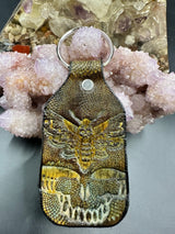 Stamped Leather Keychain - Death Moth