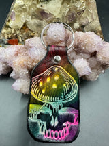 Stamped Leather Keychain - Grateful Large Stealie