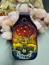 Stamped Leather Keychain - Grateful Large Stealie