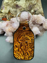 Stamped Leather Keychain - 4 Large Assorted Mushrooms