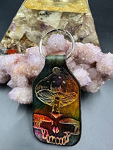 Stamped Leather Keychain - Grateful Large Stealie