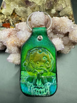 Stamped Leather Keychain - Grateful Large Stealie