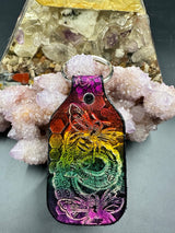 Stamped Leather Keychain - Bees