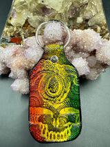 Stamped Leather Keychain - Grateful Large Stealie