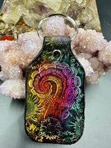 Stamped Leather Keychain - Flowers