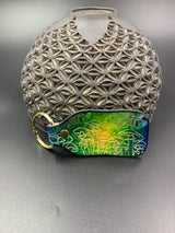 Stamped Leather Keychain - Mushrooms