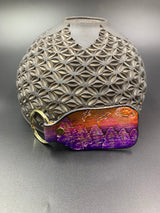 Stamped Leather Keychain - Trees