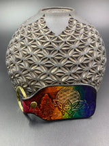 Stamped Leather Keychain - Trees